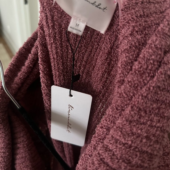 NWT Line & Dot Pink Long Sleeve Off-Shoulder Sweater Dress - Picture 4 of 4